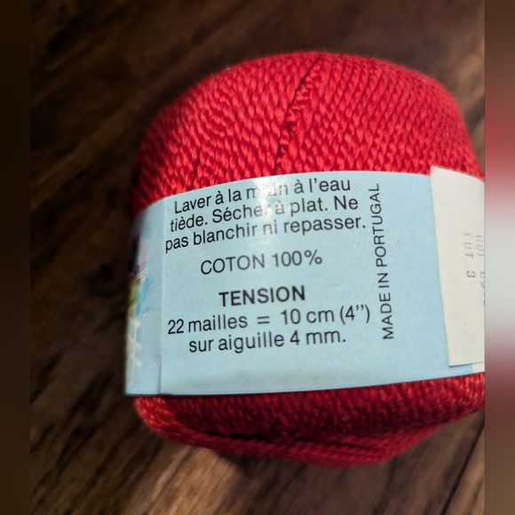 Vintage Patons Cotton Perle red yarn 100% Mercerized cotton 50g x4 - Picture 4 of 8